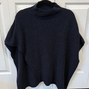 Chic Navy Cowl Neck Sleeveless Sweater